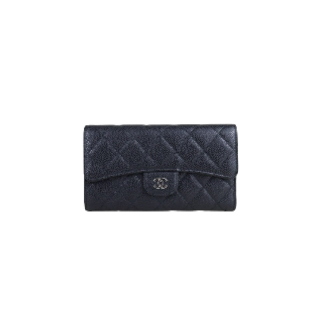 Excellent（Rank SA）｜Full Set Chanel Caviar Skin Black  Wallet Made In 2014Year ｜S25101202