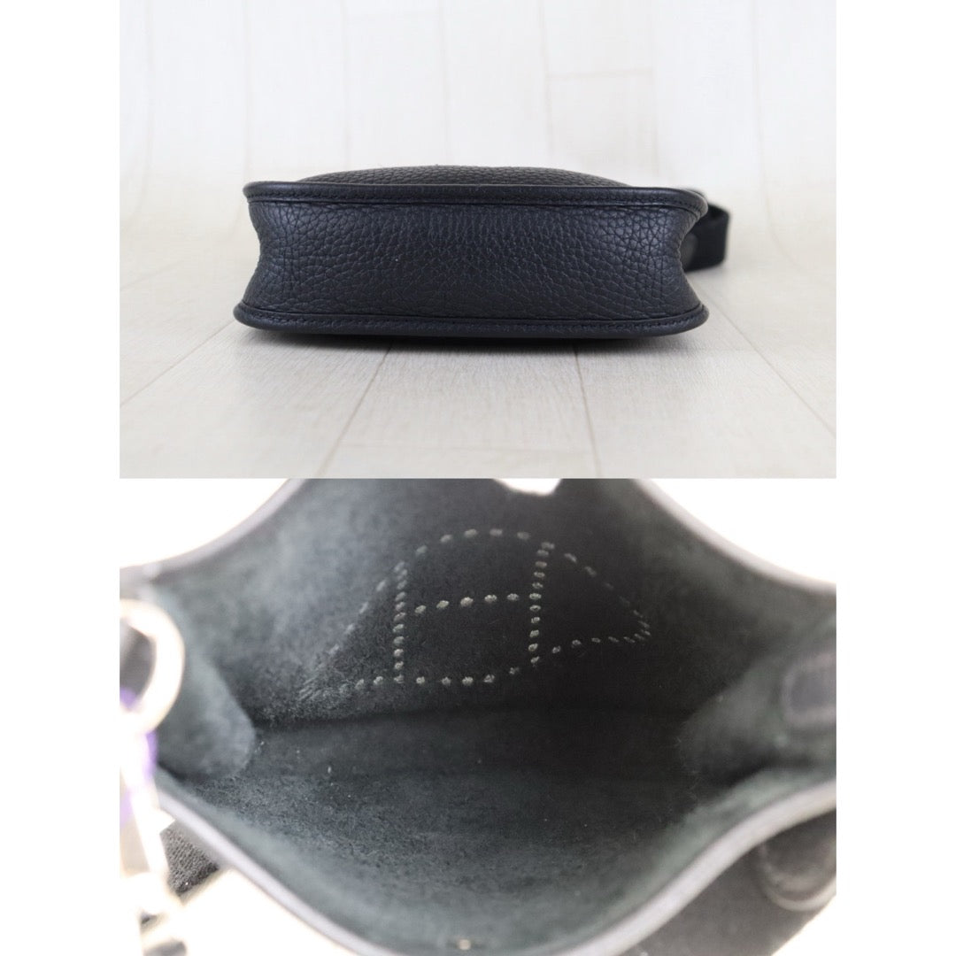 Include Entrupy Certificate of Authenticity｜Very Good ( Rank A)｜ HERMES TC Leather Mini Evelyn 16 Shoulder Bag Black Y Stamp Made In 2020Year｜S26030827