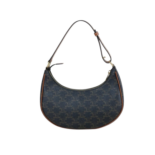 Include Entrupy Certificate of Authenticity｜Excellent（Rank SA）｜ CELINE AVA Macadam Triomphe Calf Leather Shoulder Bag ｜S26070301