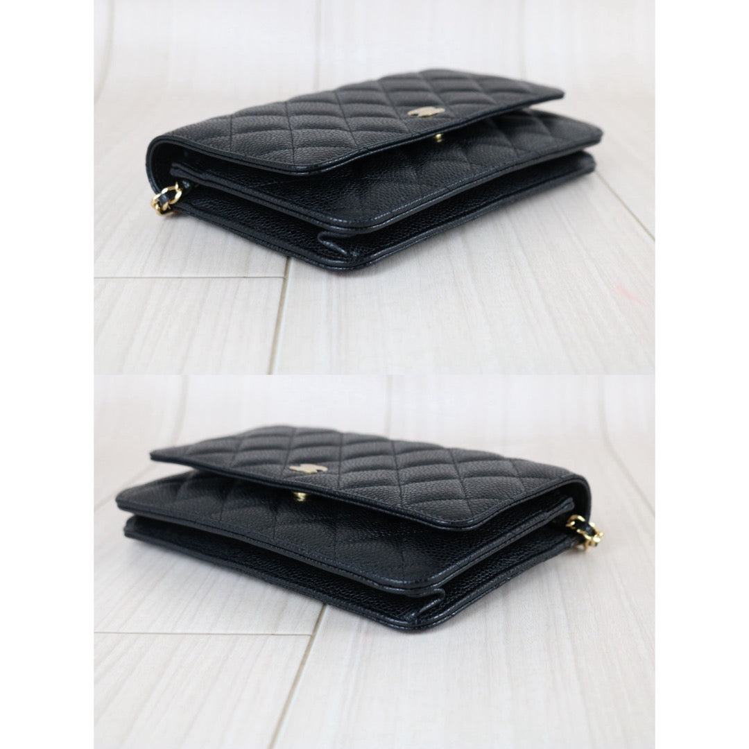 Include Entrupy Certificate of Authenticity｜Excellent（Rank SA）｜Full Set CHANEL Caviar Skin WOC 19 Chain Bag Black Made In 2020Year｜S26073001
