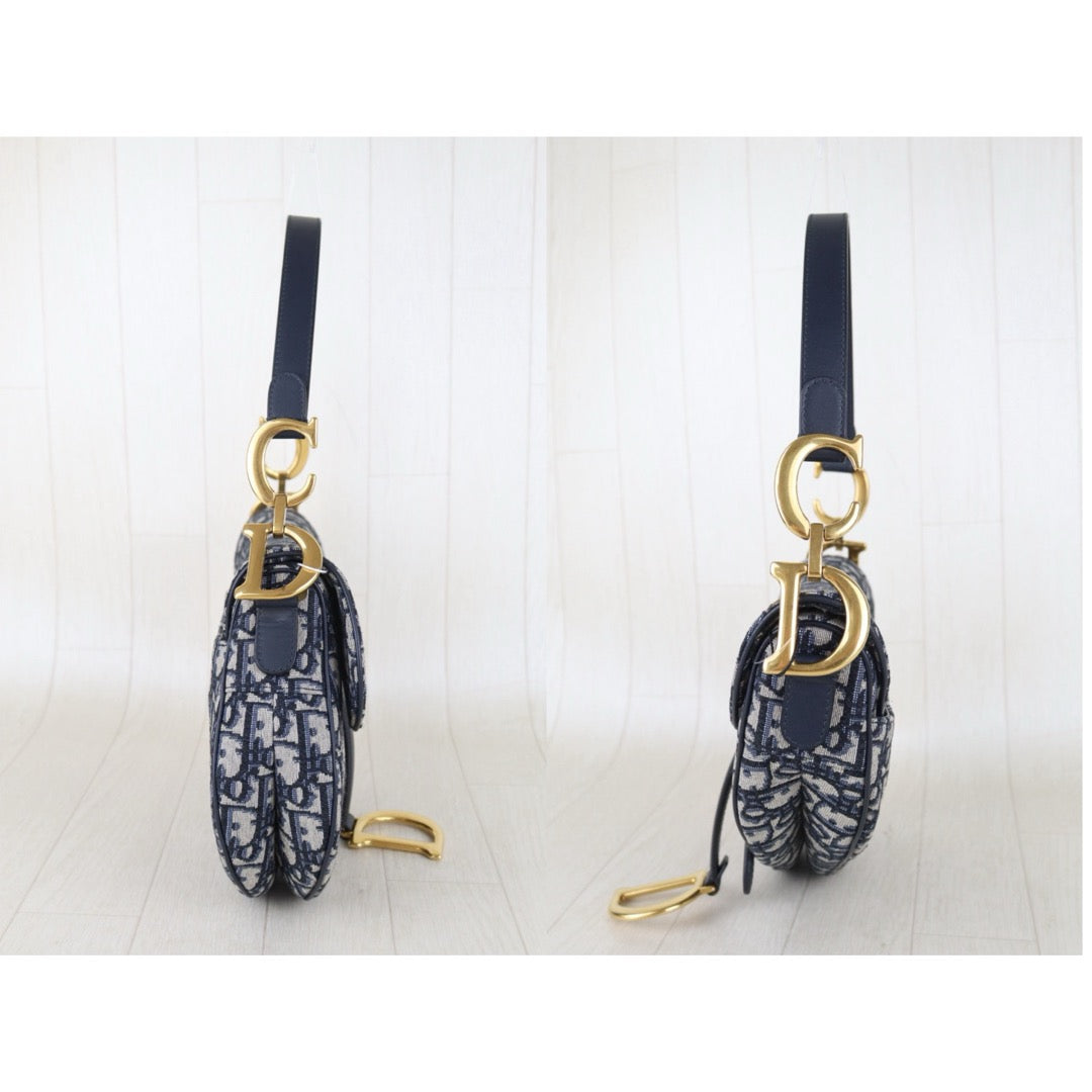 Include Entrupy Certificate of Authenticity｜Very Good ( Rank A)｜Dior Trotter Montaige  Oblique Saddle Shoulder Bag ｜Z26092905
