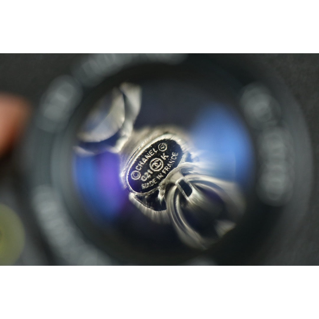 Very Good ( Rank A)｜ CHANEL Coco Mark Rhinestone Earrings Silver｜F25021101