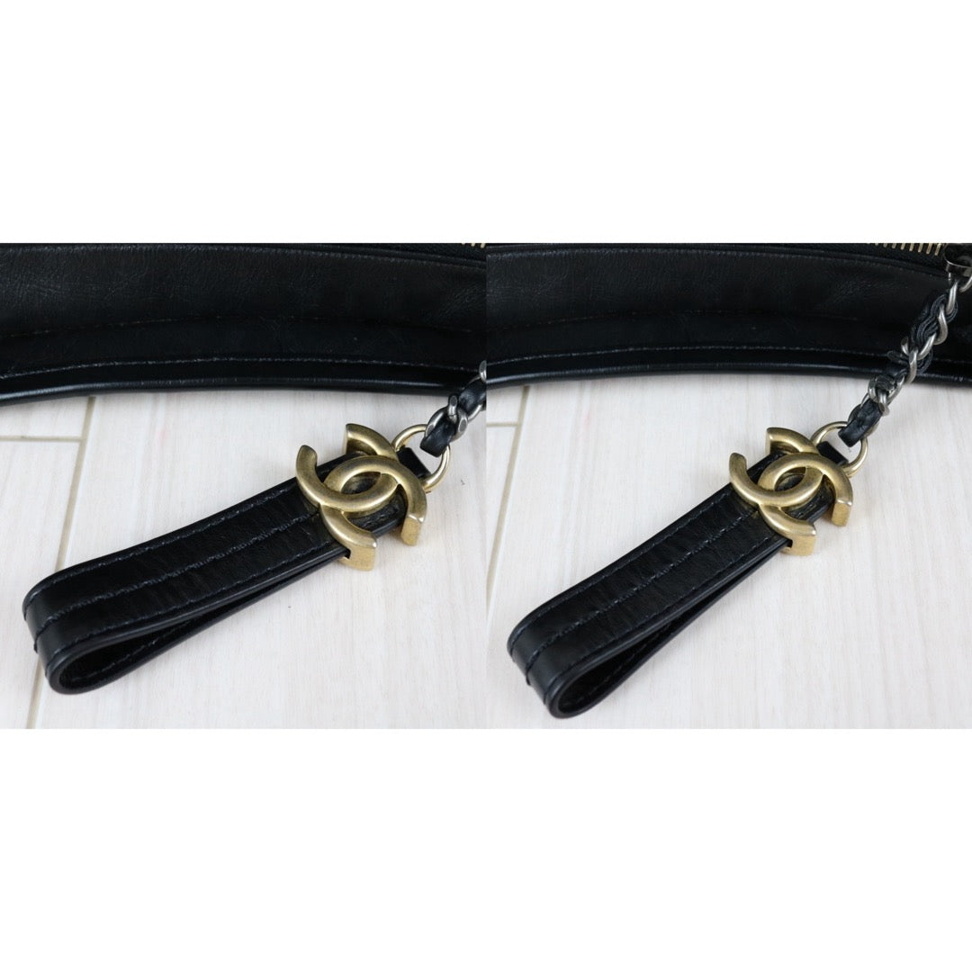 Include Entrupy Certificate of Authenticity｜Very Good ( Rank A) ｜CHANEL PM Gabrielle Calf Leather Shoulder Bag Black Made In 2018Year｜S26050704