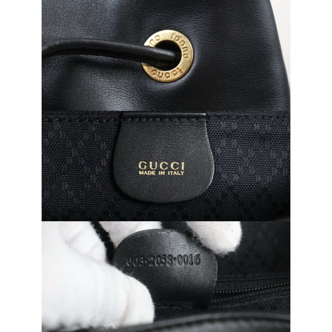 Very Good ( Rank A) ｜GUCCI Bamboo Leather GM Backpack Back｜24103112