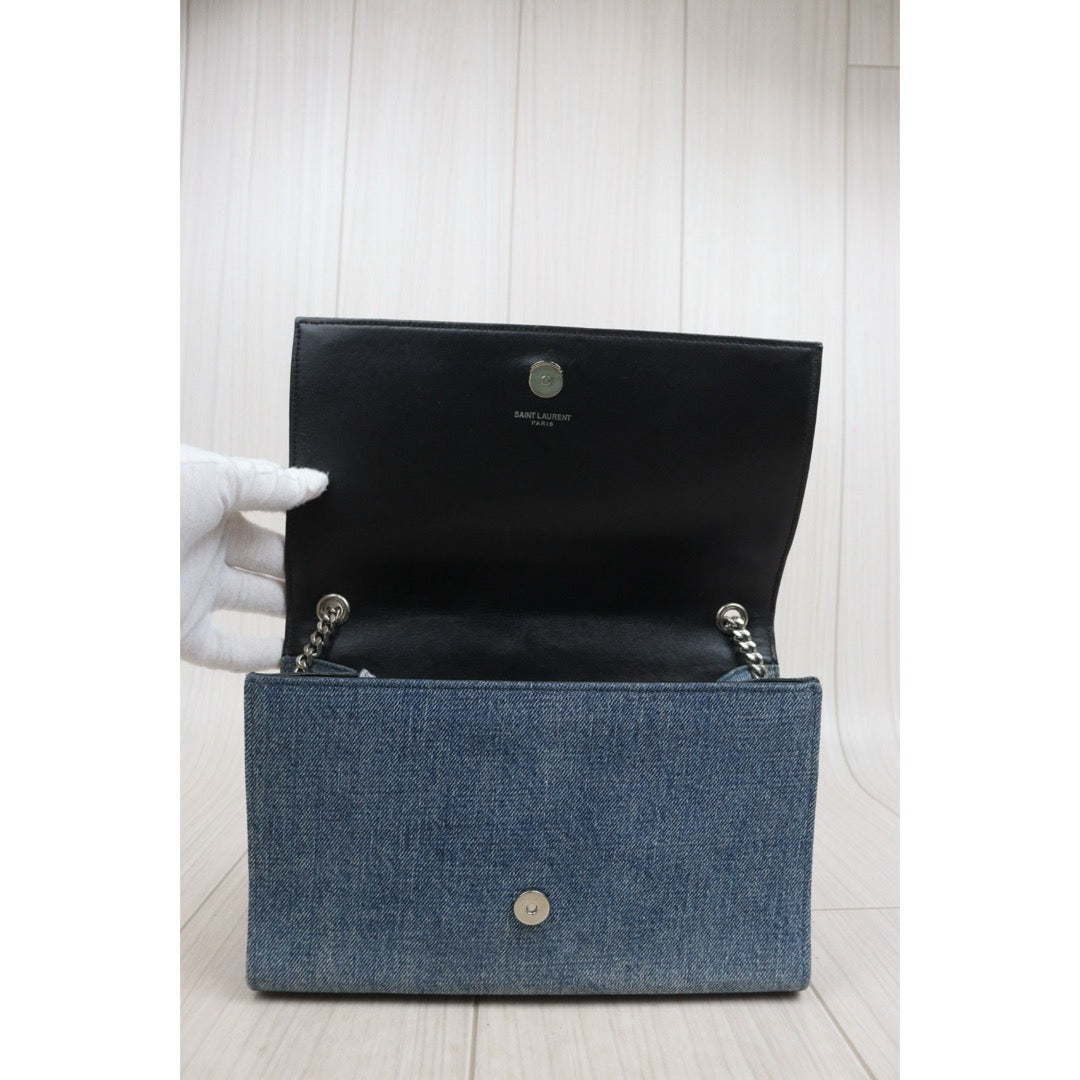 Good ( Rank AB)｜  Saint Laurent YSL Denim Chain Shoulder Bag ｜P25101309
