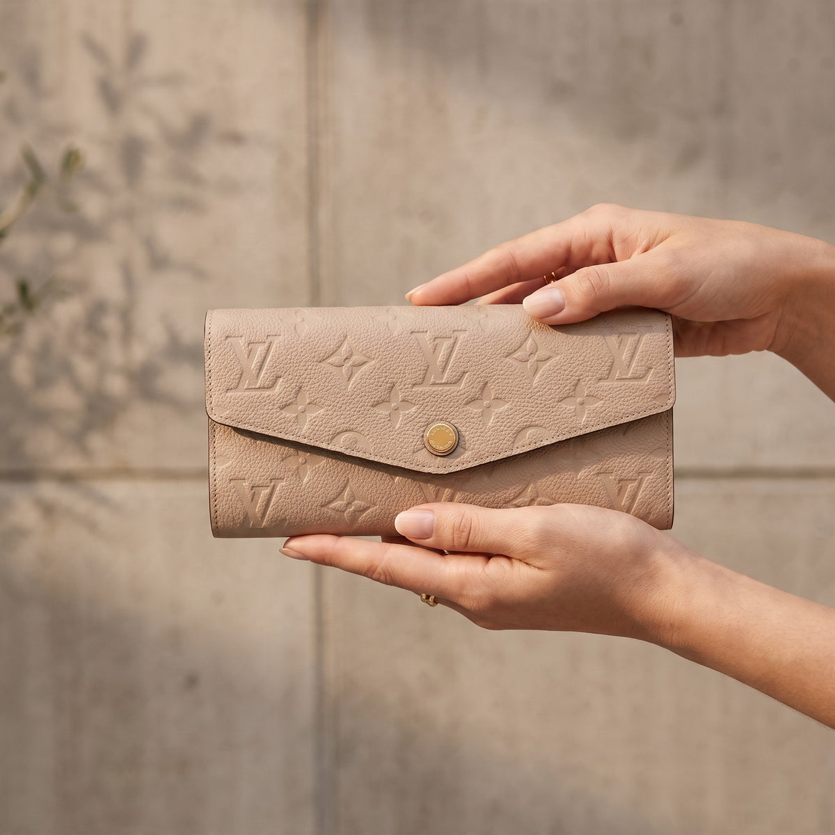 Include Entrupy Certificate of Authenticity｜Very Good ( Rank A)｜ Louis Vuitton Monogram Empreinte Long Wallet Turtledove｜Z26092101