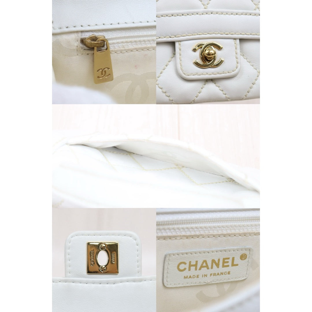 Good ( Rank AB)｜CHANEL Calf Leather White Mini  Vintage Kelly Handbag  Made In 2004-2005Year｜Y25110418
