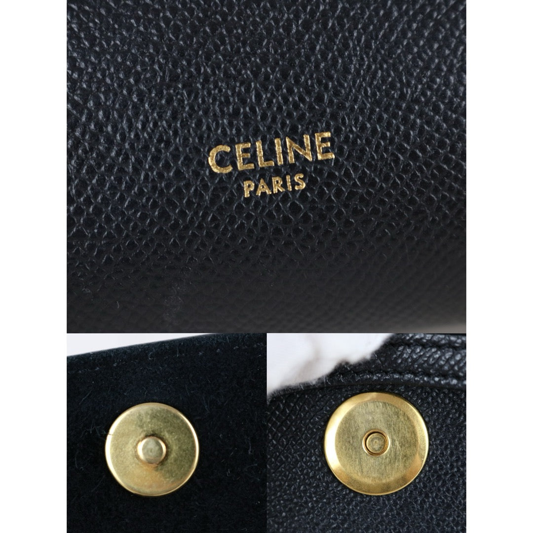 Very Good ( Rank A)｜CELINE Calf Leather Belt Pico Handbag Shoulder Bag Black｜S25070709