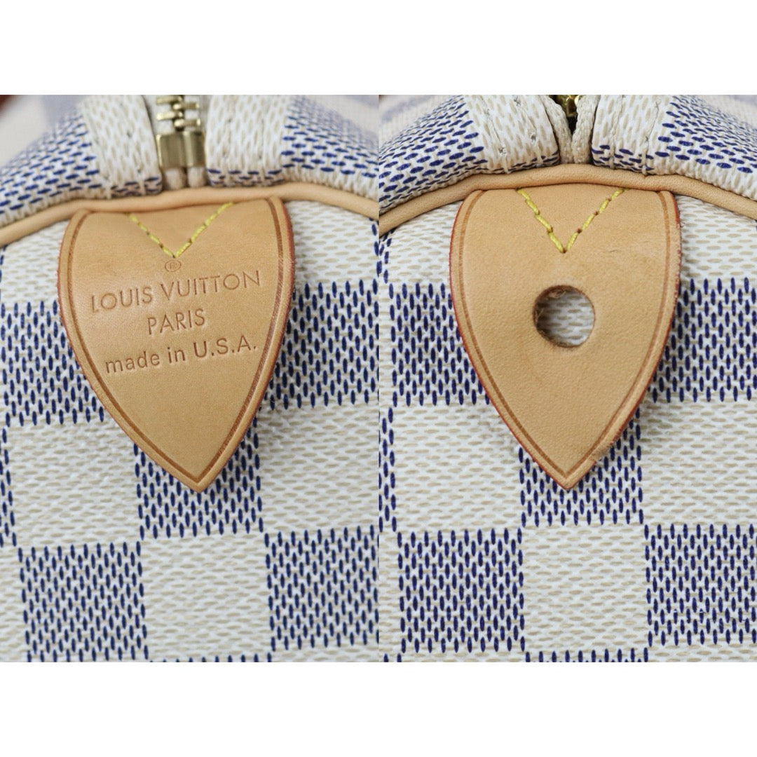 Include Entrupy Certificate of Authenticity｜Good ( Rank AB)｜ Louis Vuitton Azul Speedy 35 Hand Bag  ｜X26061802
