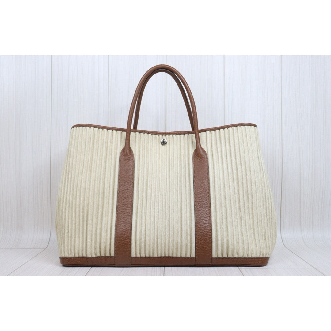 Include Entrupy Certificate of Authenticity｜Good ( Rank AB)｜ HERMES  Garden PartyGM 45  Handbag □L Stamp Beige Made In 2008 Year｜S26063002