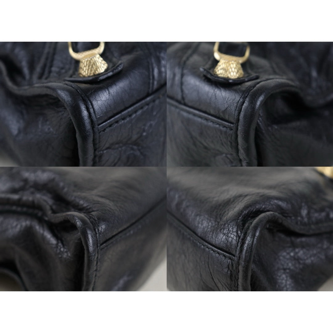 Include Entrupy Certificate of Authenticity｜Very Good ( Rank A)｜Balenciaga Gaint Mini Citty  Black HandBag Shoulder Bag ｜S26072524