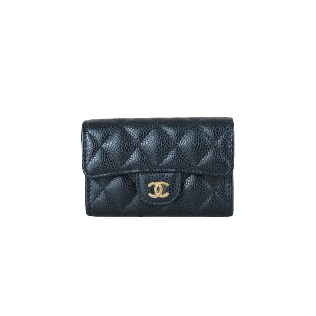 Very Good ( Rank A)｜Chanel Caviar Skin Card Holder  Black Made In 2018-2019Year ｜X25072603