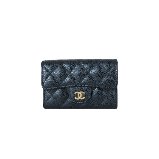 Very Good ( Rank A)｜Chanel Caviar Skin Card Holder  Black Made In 2018-2019Year ｜X25072603