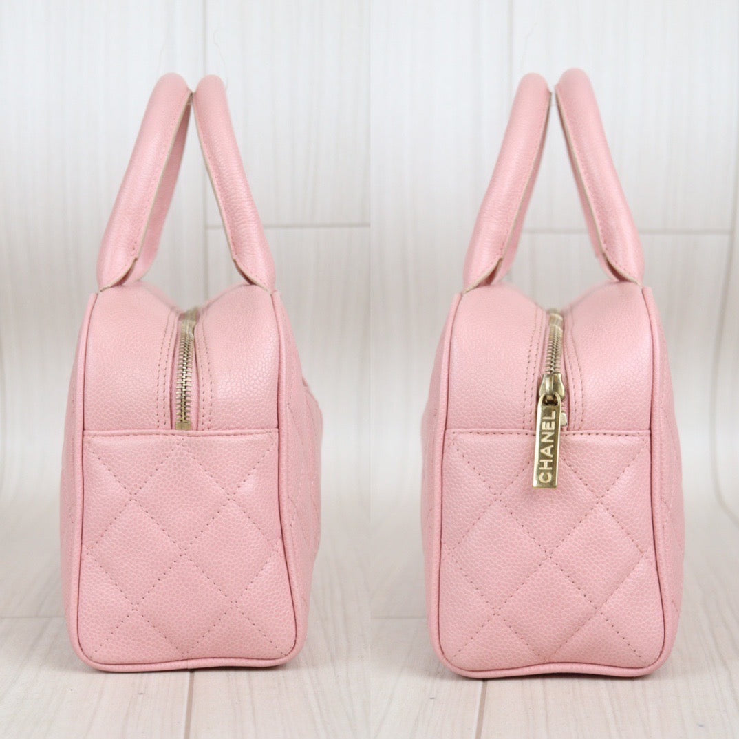 Rank AB ｜ CHANEL Caviar Skin Bowling Bag Pink Made in 2003-2004