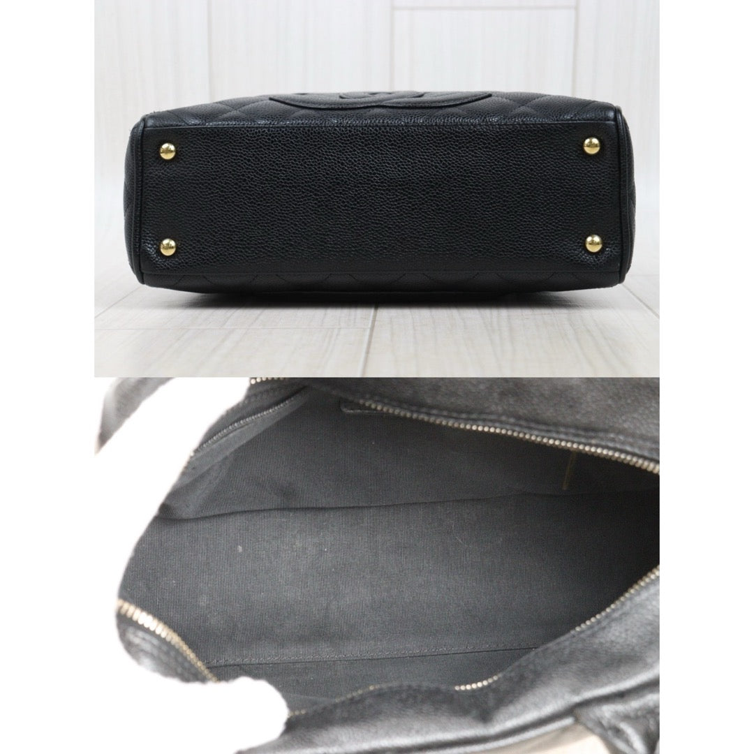 Good ( Rank AB)｜ CHANEL Caviar Skin Calf Leather Bowling Hand Bag Black Made In 2000～2002Year｜25082203