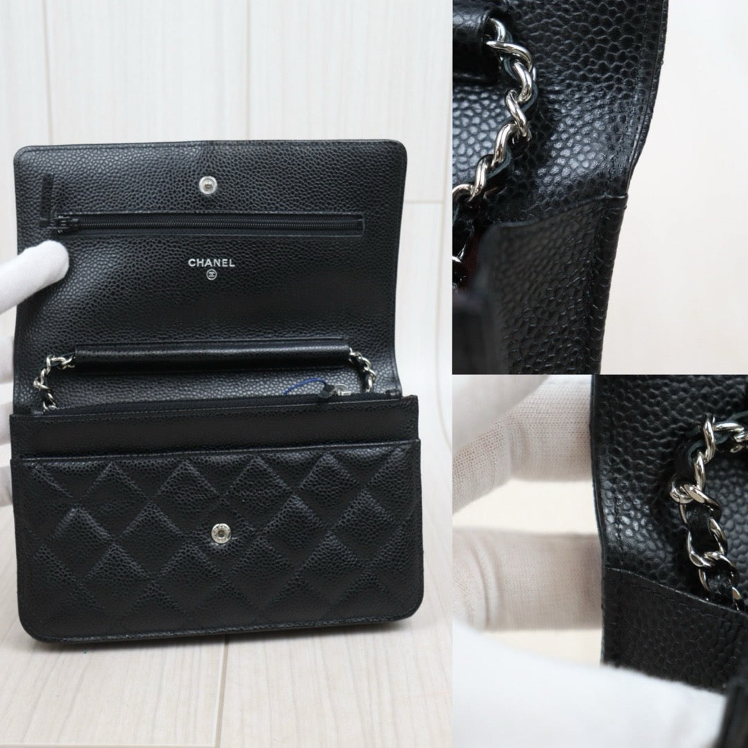 Very Good ( Rank A) ｜ CHANEL Matrasse Chain Caviar Skin WOC19 Shoulder Bag Black Made In 2018～2019Year ｜W25122602
