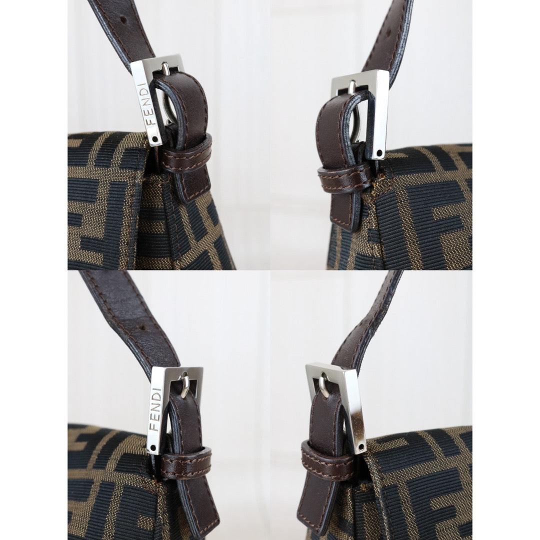 Include Entrupy Certificate of Authenticity｜Very Good ( Rank A)｜ FENDI Zucca Mamma Baguette Shoulder Bag ｜X26092110