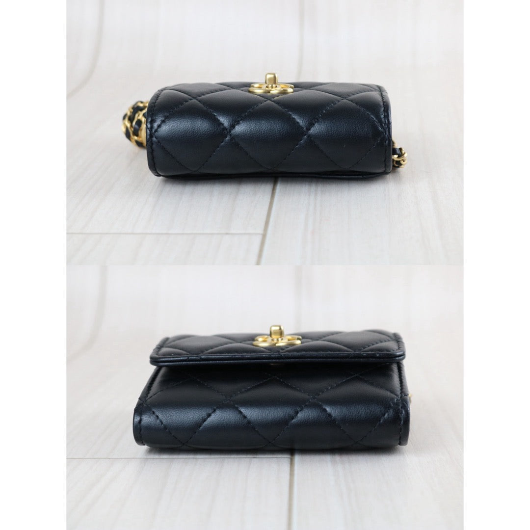 Include Entrupy Certificate of Authenticity｜Very Good（Rank A）｜CHANEL Lambskin Leather Matrasse Chain Mini Bag ｜S26070601