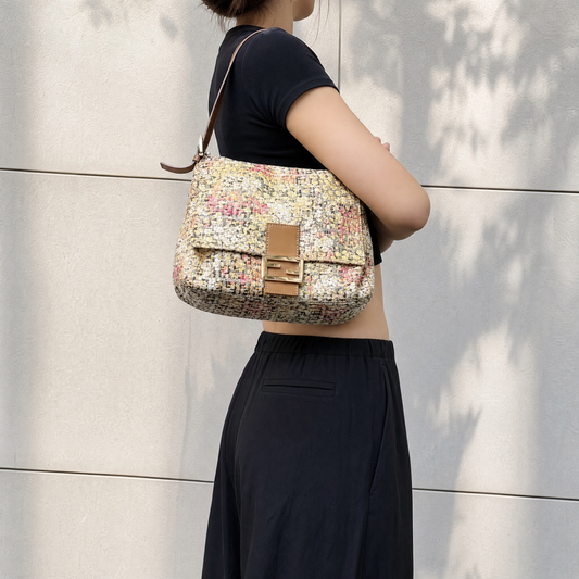 Include Entrupy Certificate of Authenticity｜Good ( Rank AB)｜ FENDI Zucca Mamma Baguette Floral Shoulder Bag Brown｜S26073108