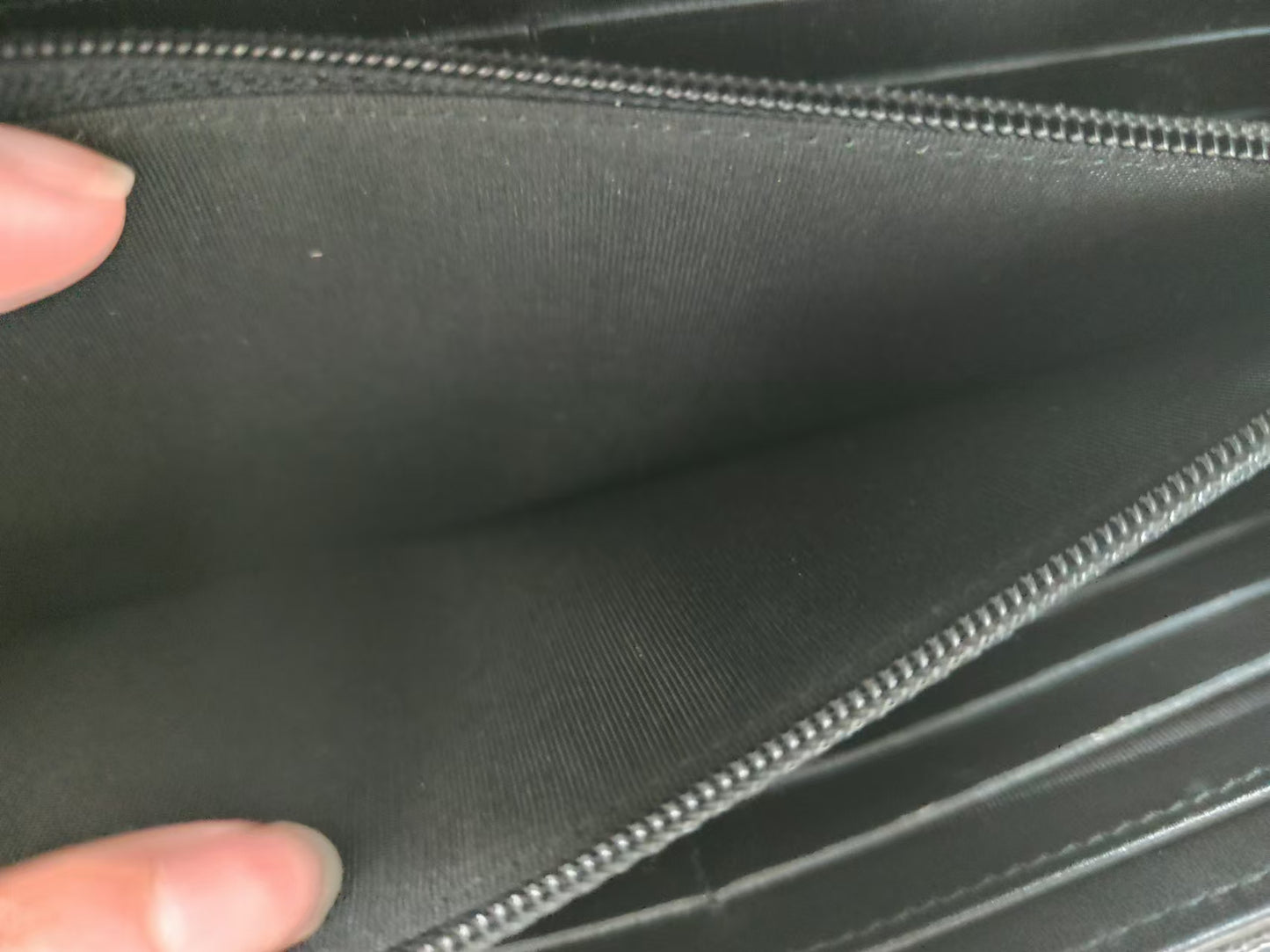 CHANEL Leboy Caviar Skin Black Long Wallet with entrupy