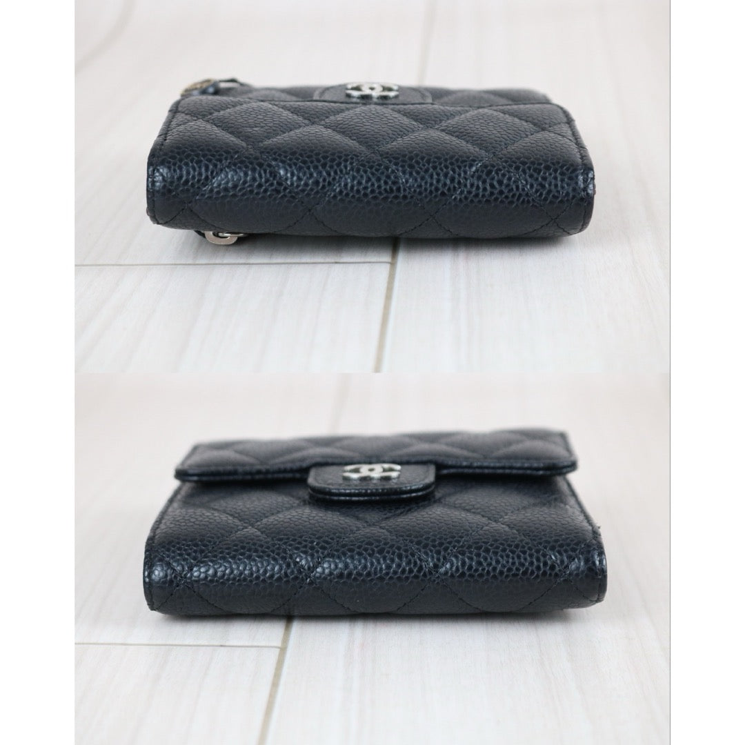 Include Entrupy Certificate of Authenticity｜Very Good ( Rank A)｜CHANEL Caviar Skin Black Wallet Made In 2019-2020Year｜X26052601