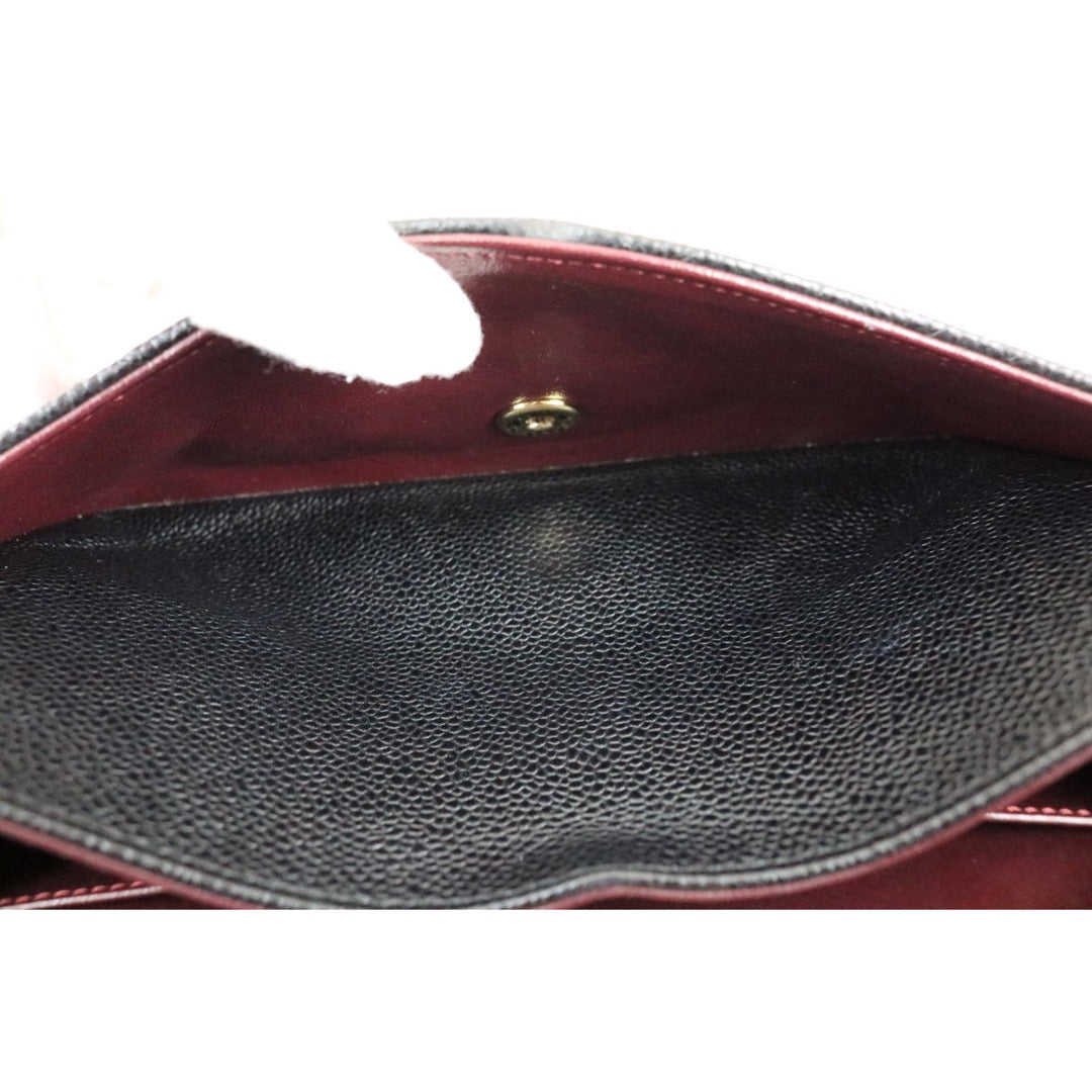 Excellent（Rank SA）｜   CHANEL Caviar Skin  Matrasse Double Flap 25 Shoulder Bag Black Made In 2014-2015Year｜S26030601