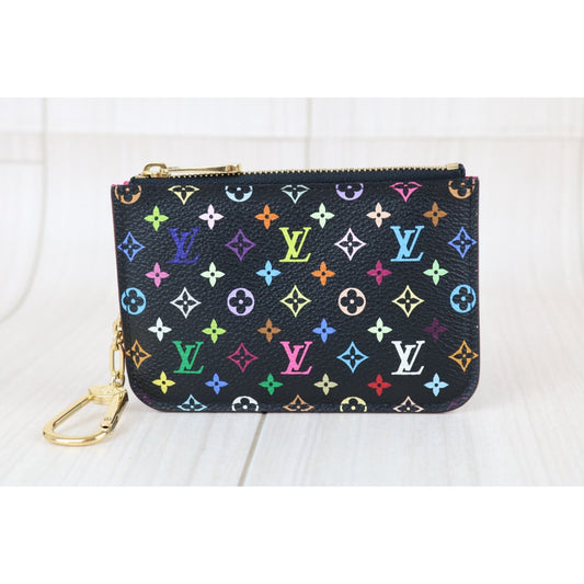 Include Entrupy Certificate of Authenticity｜Very Good ( Rank A) ｜Louis Vuitton Monogram Takashi Murakam Multicolor Pochette Cles｜Z26092201