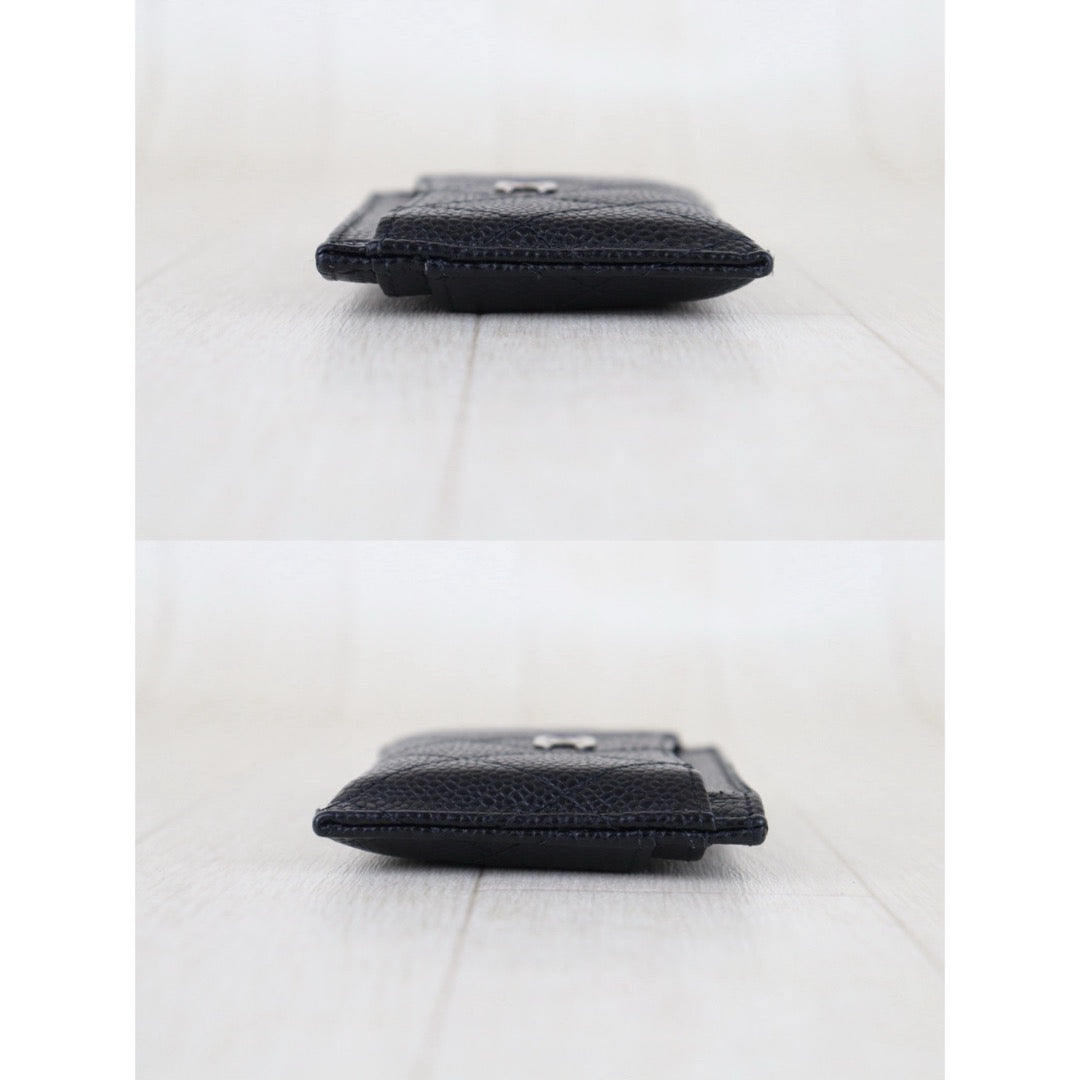 Include Entrupy Certificate of Authenticity｜Very Good ( Rank A)｜CHANEL Caviar Skin Calf Leather Card Holder  Black Made In 2017-2018Year｜S26030817