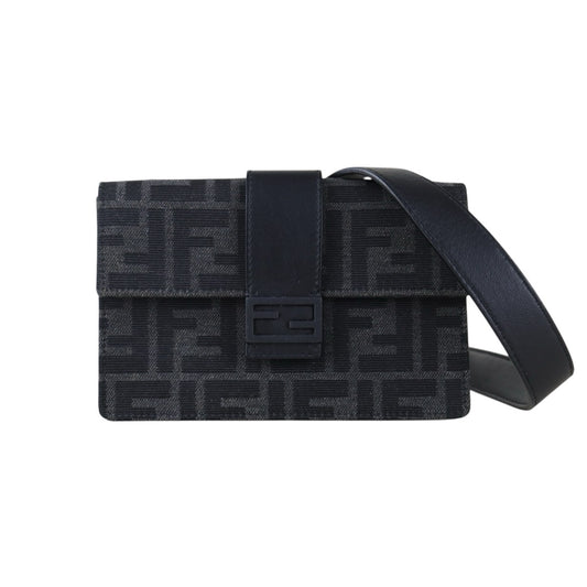 Include Entrupy Certificate of Authenticity｜Very Good ( Rank A)｜ FENDI Marsupio Baguette Bumbag Shoulder Bag  Black｜S26090709