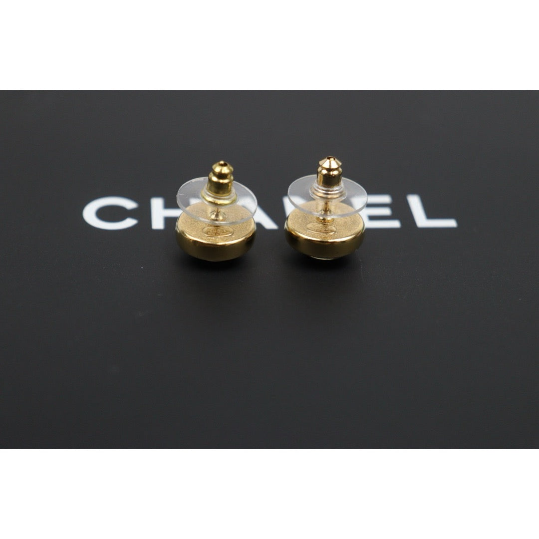 Include Authentic Detective Certificate of Authenticity｜Very Good ( Rank A) ｜CHANEL D20B COCO Mark Black Golden Rhinestone Earrings Made In 2020Year｜S26031027