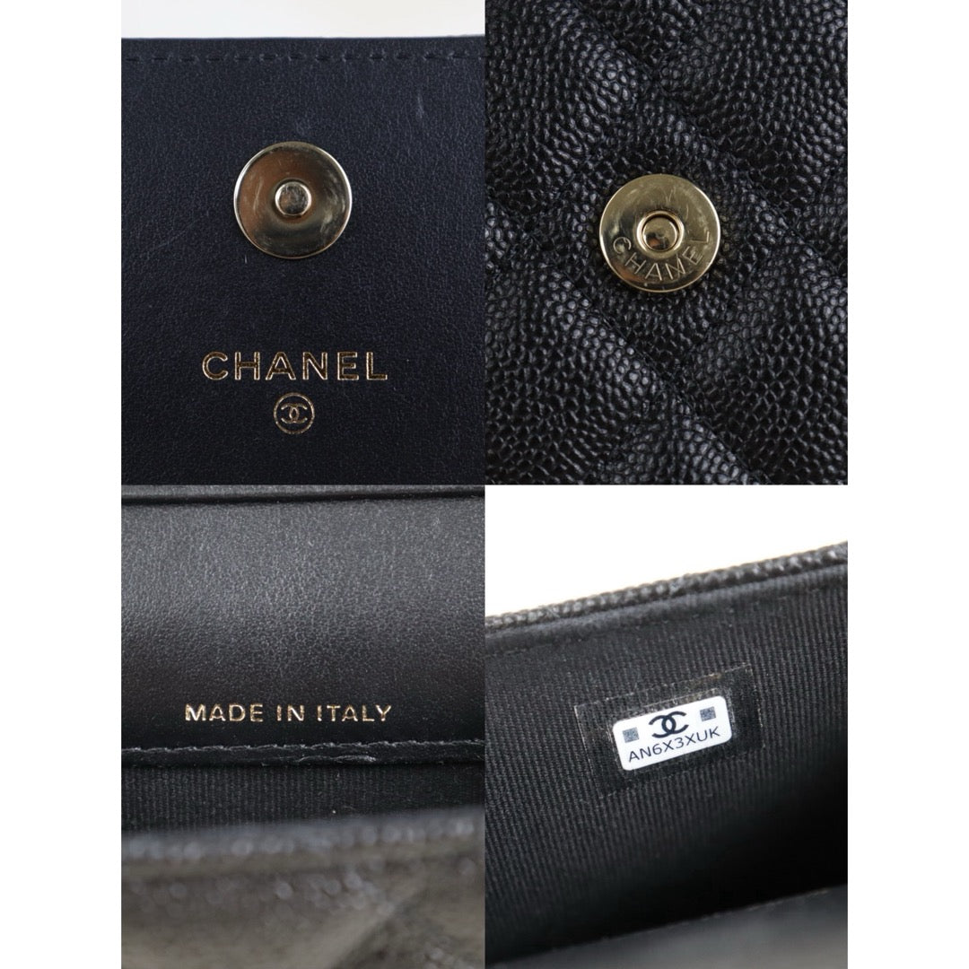 Include Entrupy Certificate of Authenticity｜Very Good（Rank A）｜CHANEL Caviar Skin  Flap Phone Holder Chain Shoulder Bag Black IC Chips Model｜S26072534