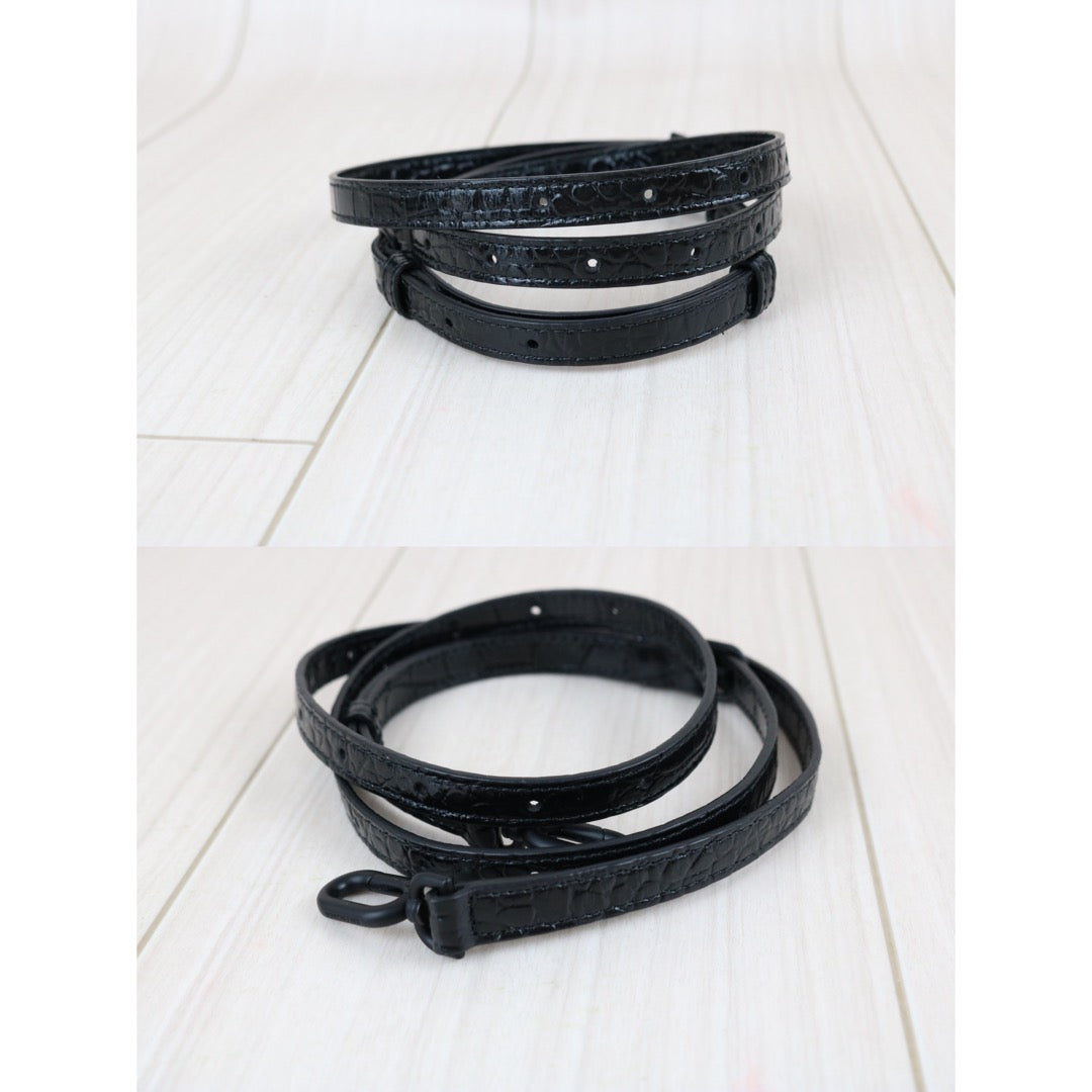 Include Entrupy Certificate of Authenticity｜Very Good ( Rank A)｜Balenciaga Crocodile Embossed Calfskin So Black Hourglass Hand Bag Shoulder Bag XS｜Z26091606