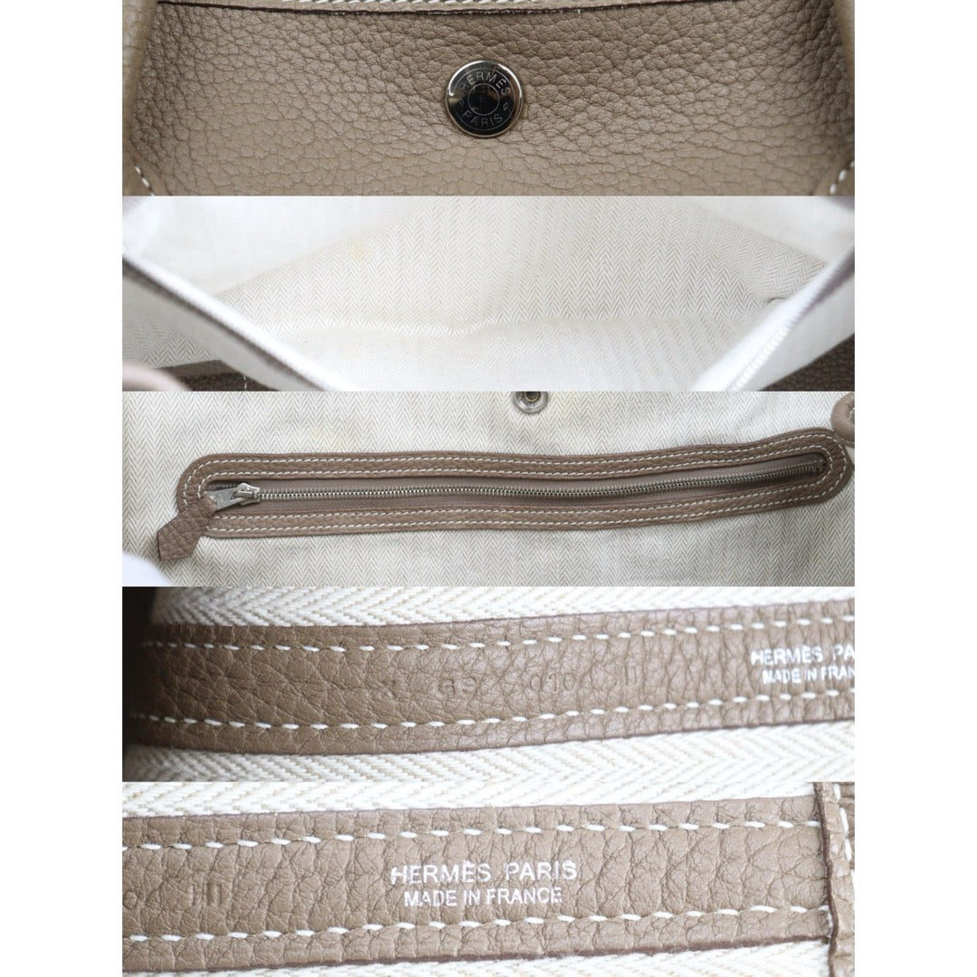 Include Entrupy Certificate of Authenticity｜Good ( Rank AB)｜ HERMES Garden Party PM Negonda Leather Etope Handbag X Stamp Made in 2016Year ｜W26052203