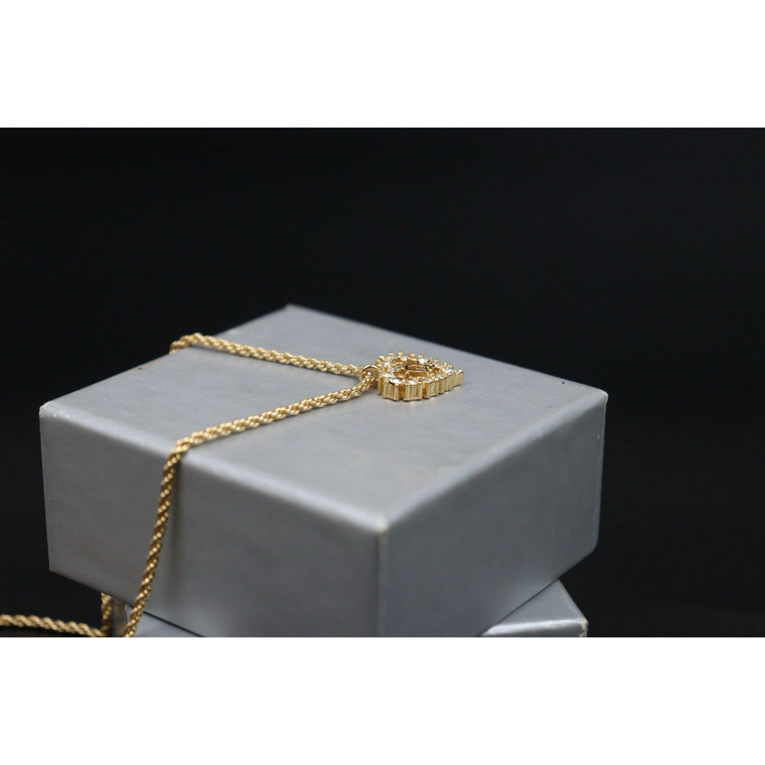Very Good ( Rank A) ｜ Dior Heart Rhinestone Necklace ｜V25061906