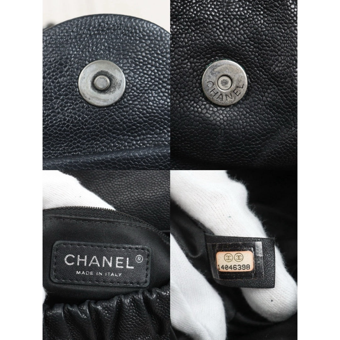 Include Entrupy Certificate of Authenticity｜Fair ( Rank B)｜ CHANEL Caviar Skin Matrasse Chain  Shoulder Bag Black Made In 2010- 2011Year｜S26052506