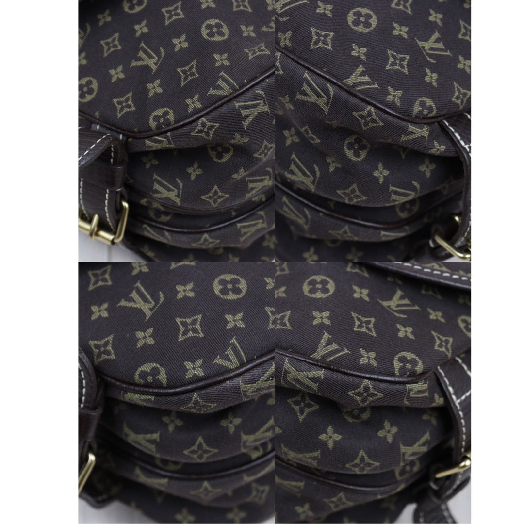 Rank A ｜LV Monogram Mini Run Saumur  Shoulder Bag Canvas Leather Brown｜24032923