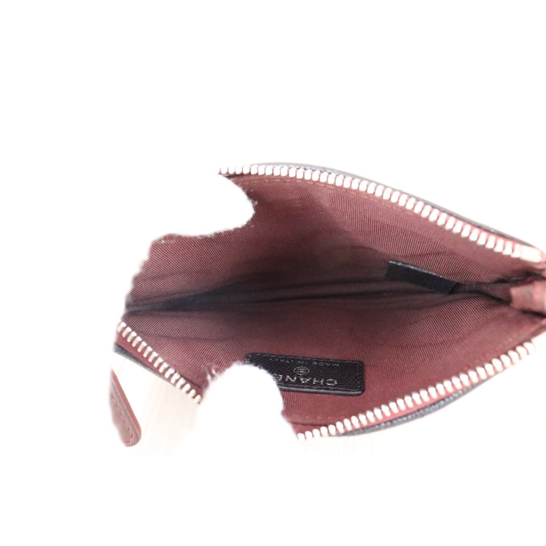 Good ( Rank AB)｜CHANEL Caviar Skin Calf Leather Card Holder Coin Purse Black Made In 2017Year｜X26030107