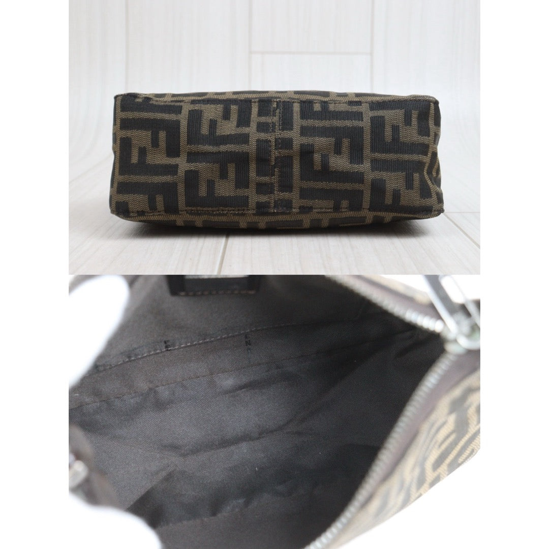 Include Entrupy Certificate of Authenticity｜Good ( Rank AB)｜ FENDI Zucca Mamma Gunmetal Hardware Shoulder Bag｜26091805