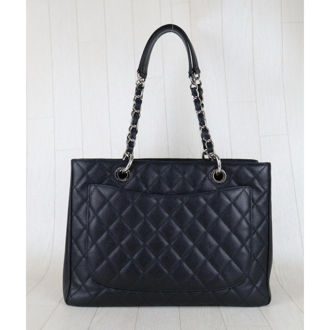 Very Good ( Rank A) ｜ CHANEL Caviar Skin Matrasse Chain GST Tote Bag  Black  Made In 2014-2015Year｜S25121115