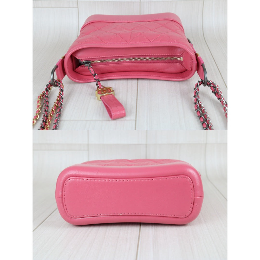 Include Entrupy Certificate of Authenticity｜Very Good ( Rank A) ｜ CHANEL Calf skin Gabrielle Small Shoulder Bag Pink Made In 2020Year｜S26033103