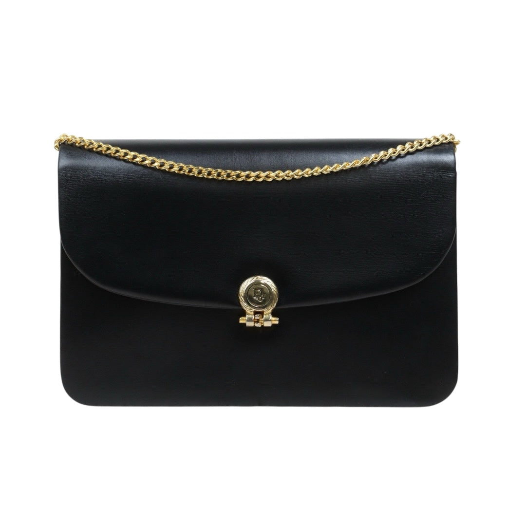 Very Good ( Rank A)｜Dior Vintage Calf Leather Chain Shoulder Bag Black ｜26020613