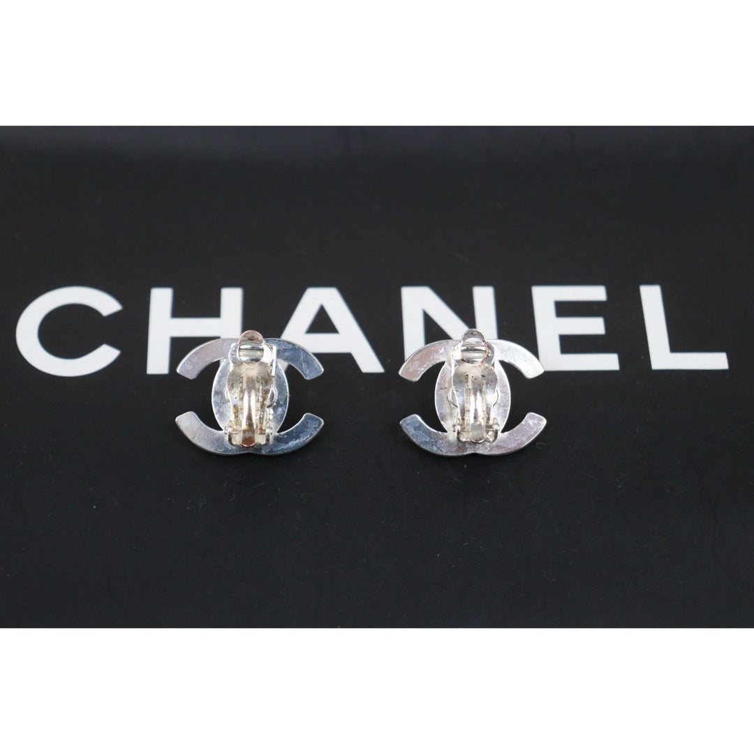 Good ( Rank AB) ｜CHANEL Vintage Silver Plating Earrings Made In 1996 Year PM｜25120807