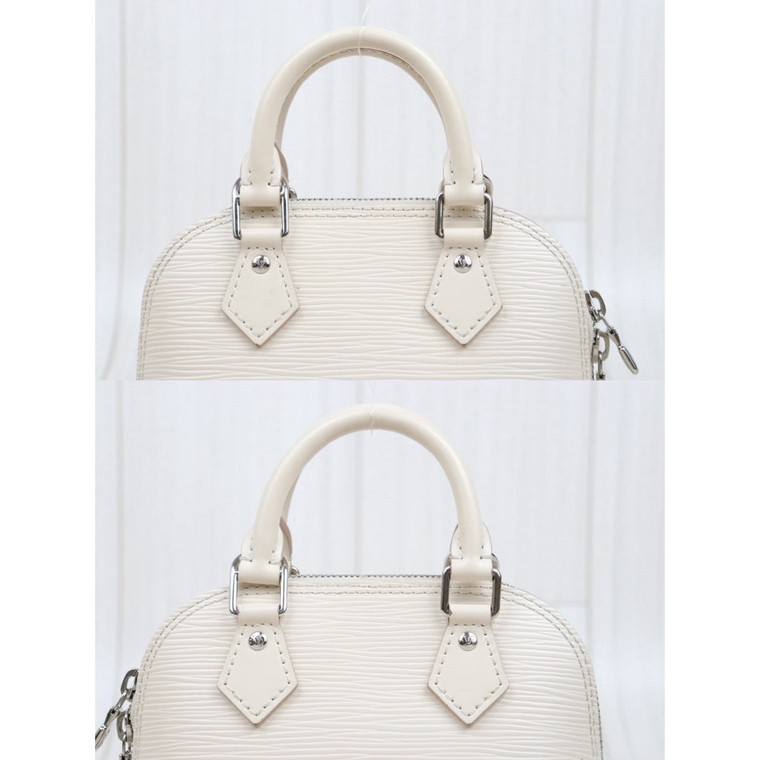 Good ( Rank AB)｜LV Epi Nano Alma HandBag Shoulder Bag Cream White IC Chips Model｜P25080605
