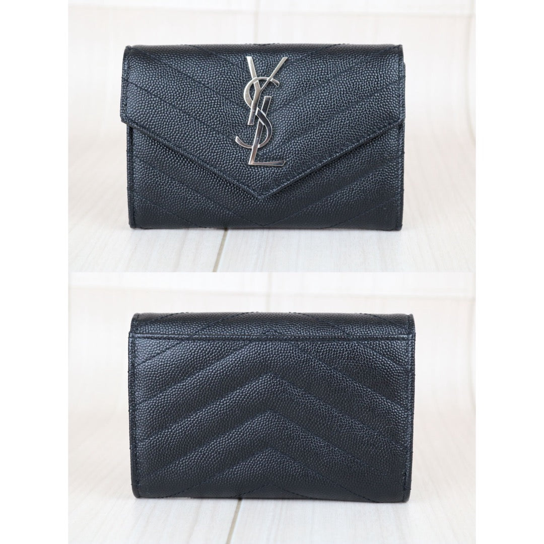 Include Entrupy Certificate of Authenticity｜Excellent（Rank SA）｜  Saint Laurent YSL Caviar Skin Calf Leather  Card Black｜S26042507