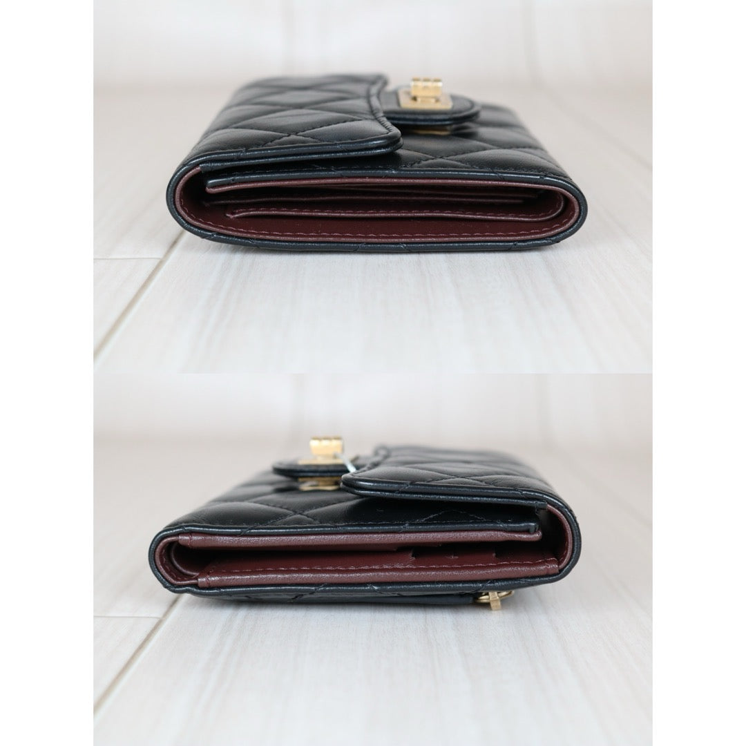 Very Good ( Rank A) ｜CHANEL 2.55 Aged Calfskin Black Wallet Made In 2018-2019 Year｜X24090302