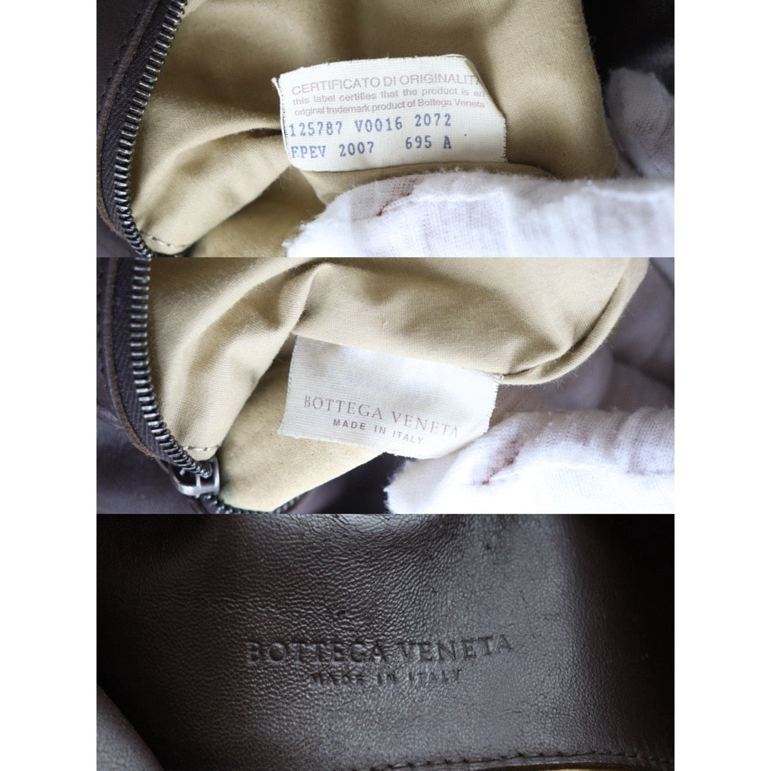 Fair ( Rank B)｜ Bottega Veneta Lamb Skin Braid Hobo HandBag Brown｜V25060509