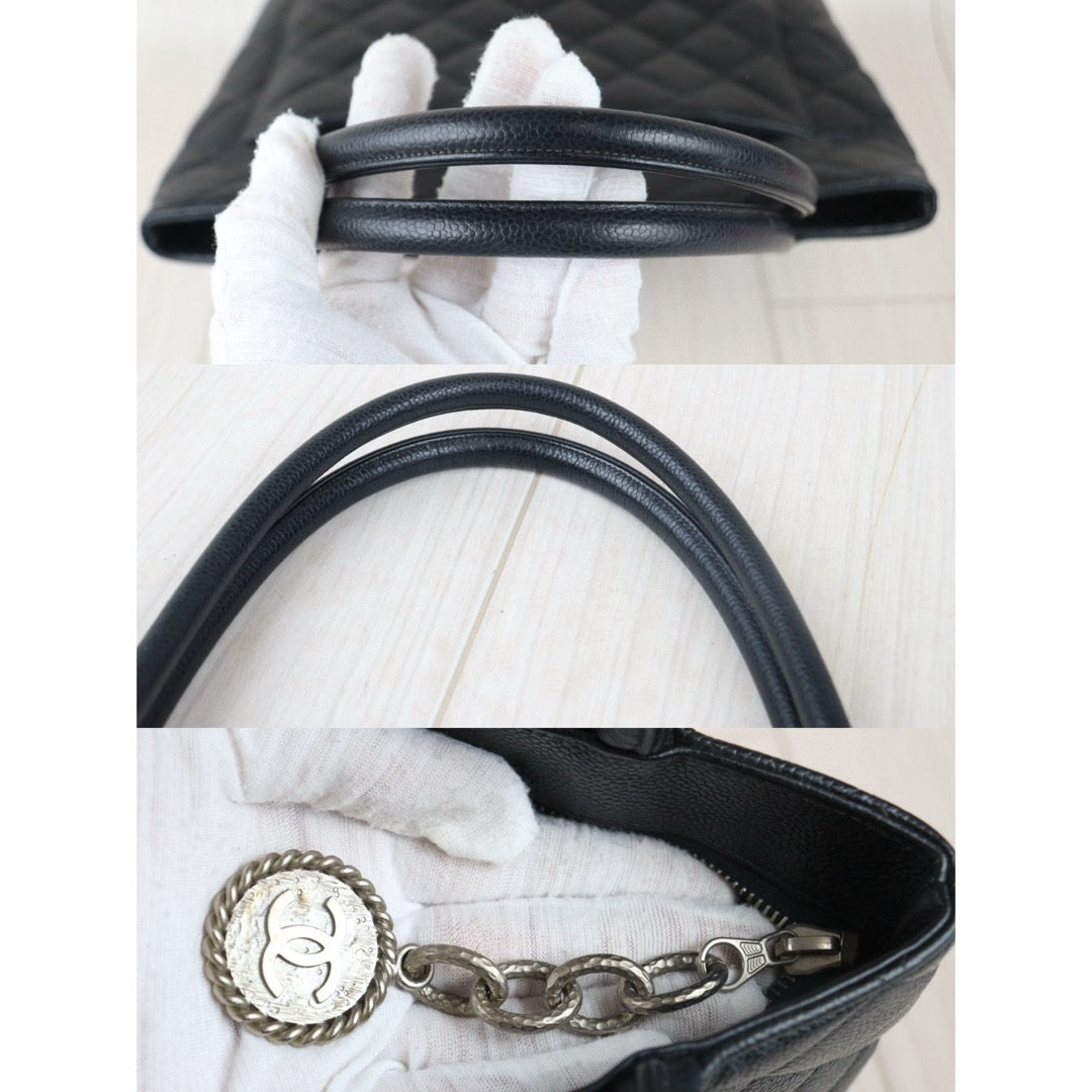 Good ( Rank AB)｜ CHANEL Caviar Skin Leather Calf Leather Tote Bag Black Made In 2000～2002Year｜24082201