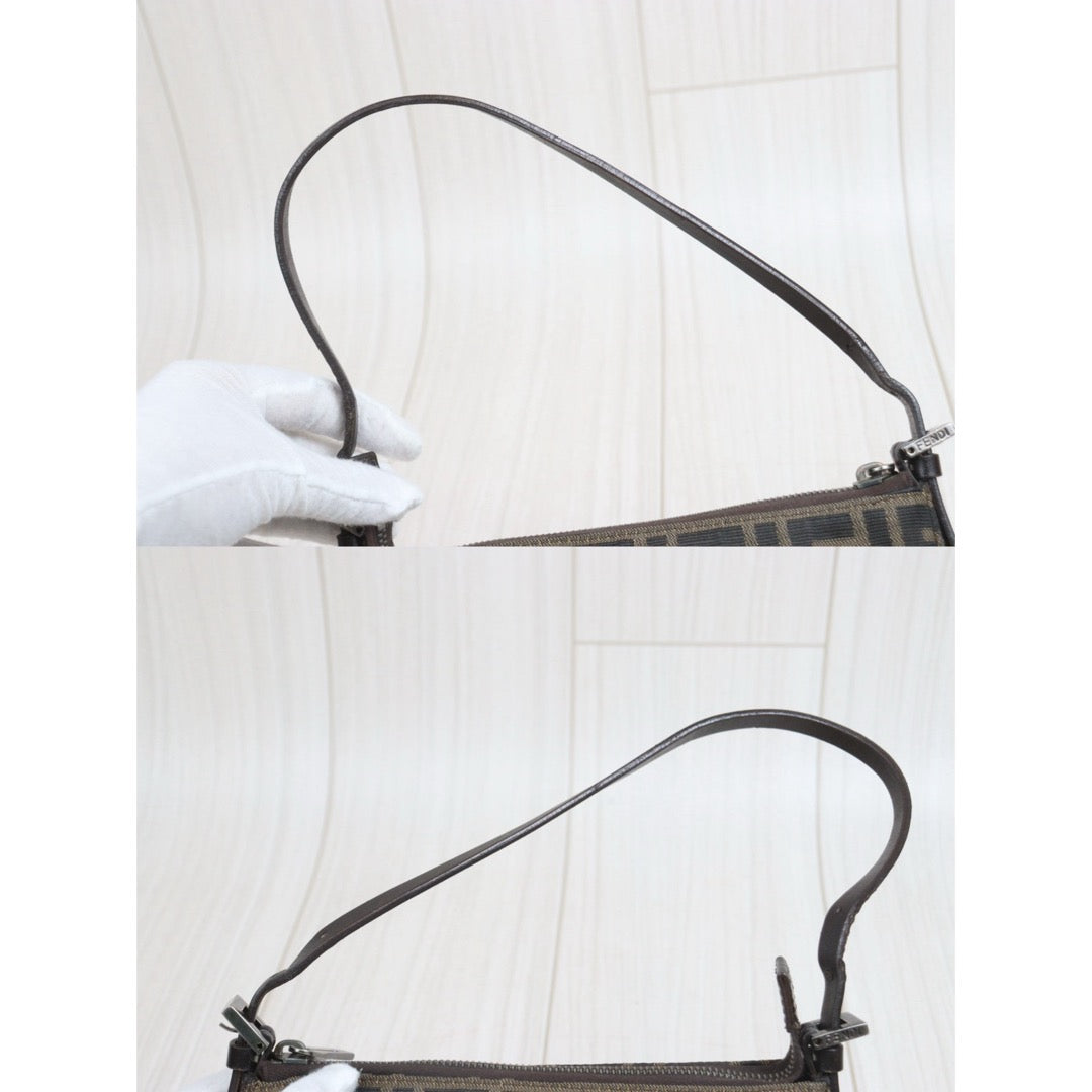 Include Entrupy Certificate of Authenticity｜Good ( Rank AB)｜ FENDI Zucca Mamma Gunmetal Hardware Shoulder Bag｜26091805