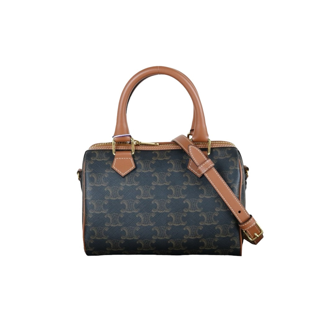 Excellent（Rank SA）｜ CELINE Macadam Triomphe Poston PM Handbag Bag With Shoulder Strap ｜W26020604