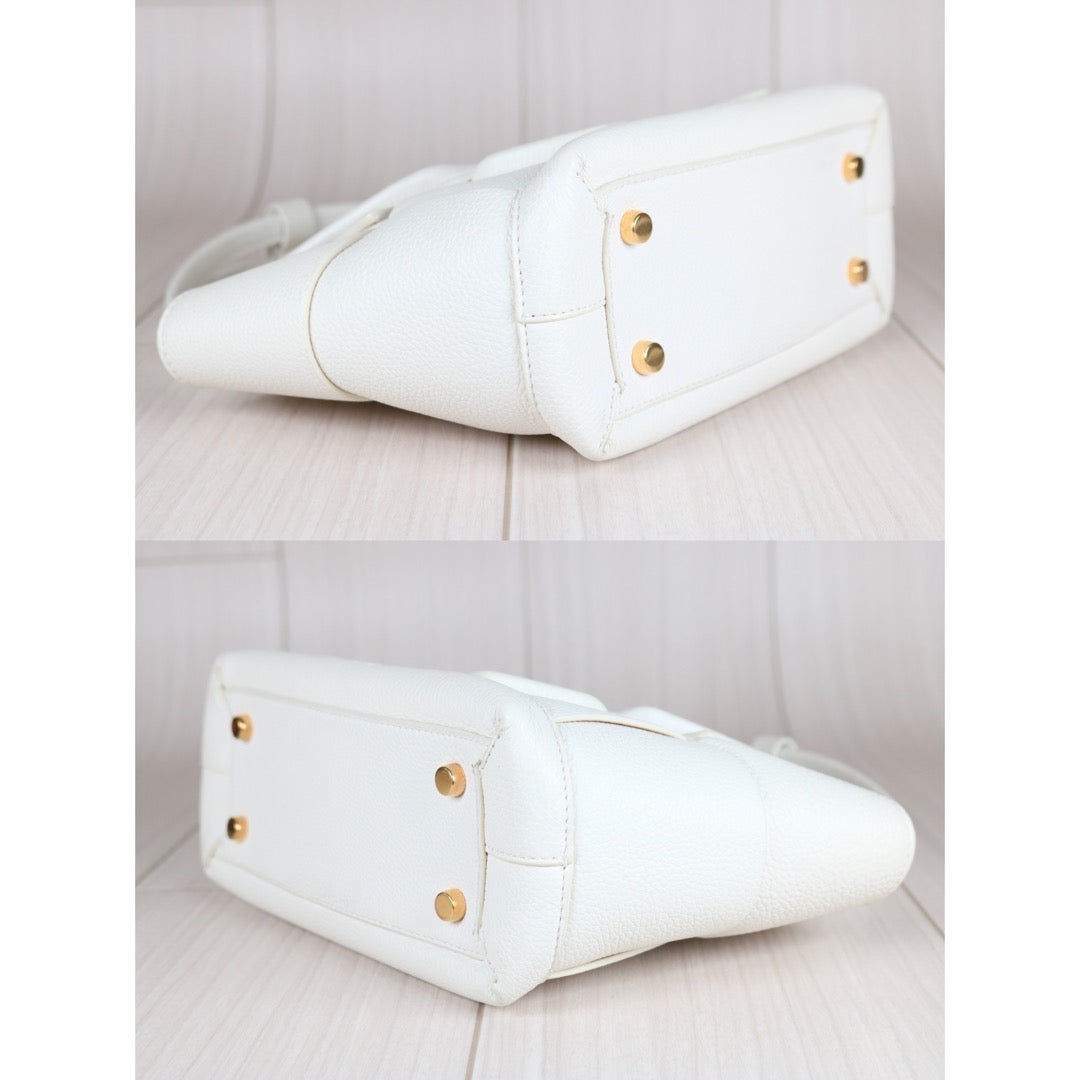 Very Good ( Rank A) ｜ Bottega Veneta PM Calf Skin Handbag With Shoulder Bag White｜S24060701